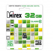 Карта памяти microSDHC без  адаптера MIREX 32 GB (class 10)