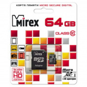 Карта памяти microSDXC с адаптером MIREX 64 GB UHS-I  (class 10)