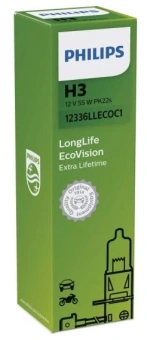 Лампа автомобильная H3 12V- 55W (PK22s) (увелич. срок службы) Long Life EcoVision (Philips) Лампа автомобильная H3 12V- 55W (PK22s) (увелич. срок службы) Long Life EcoVision (Philips)