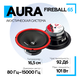 Акустическая система Aura FIREBALL-65  6,5" (16,5 см) СЧ-драйвер, 4 Ом